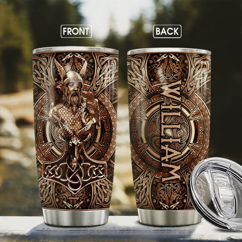 Image of Viking Tumbler Personalized Vikings Celtic Stainless Steel Insulated Tumblers 20oz