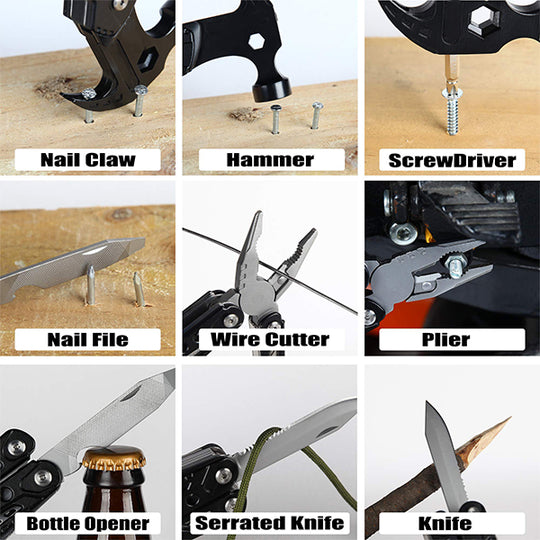 Multifunctional Pliers With Folding Nail Hammer