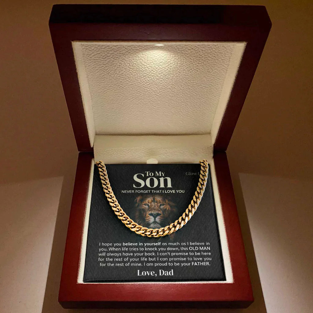 To my Son - Believe in Yourself - Cuban Link Chain Necklace