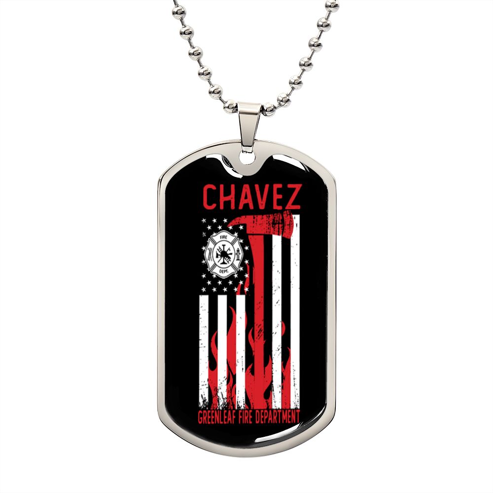 PERSONALIZED FIREFIGHTER DOGTAG GIFT