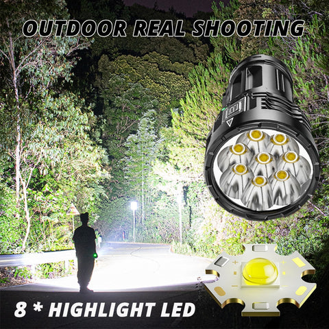 Image of Super Flashlight 8LED Led Torch Light Rechargeable Adventure 3 In 1