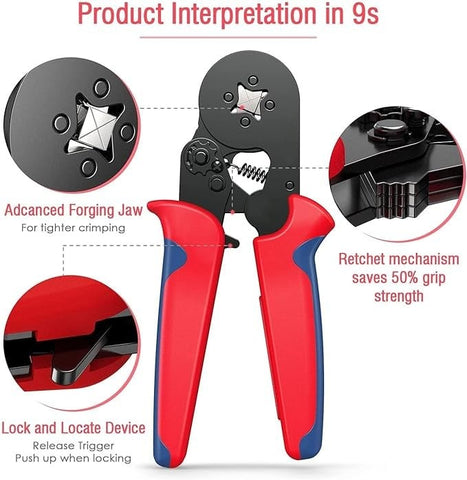 Image of [ST193] Ratchet Tubular Terminal Wire Crimpers Set