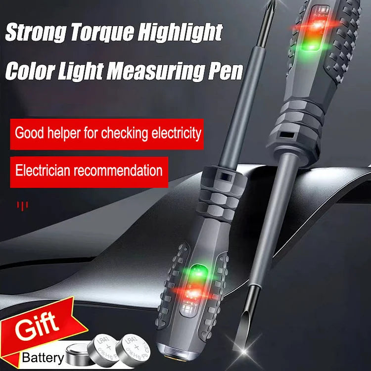 High Torque Alloy Dual Light Color Light Measuring Electric Pen Induction Electric Pen Screwdriver