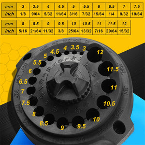 Power Drill Bit Sharpener for Twist Bits 3 to 12mm 19 Grinding Holes