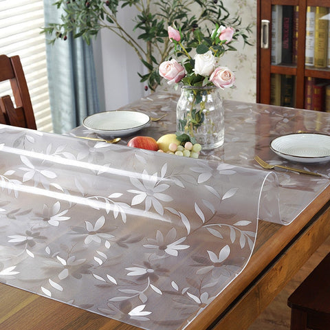 Image of [ST101] Waterproof Soft Glass Table Mat 1mm PVC Transparent Tablecloth