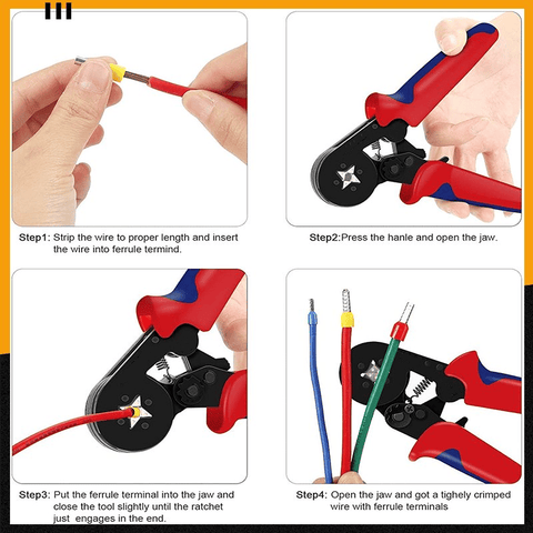 Image of [ST193] Ratchet Tubular Terminal Wire Crimpers Set