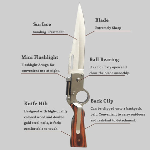 Image of [ST086] Multifunctional Outdoor Adventure Self-defense AK47 Folding Knife