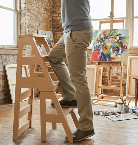 Image of 2-in-1 Folding Ladder Chair – DIY Woodworking Plan (Step-By-Step PDF)