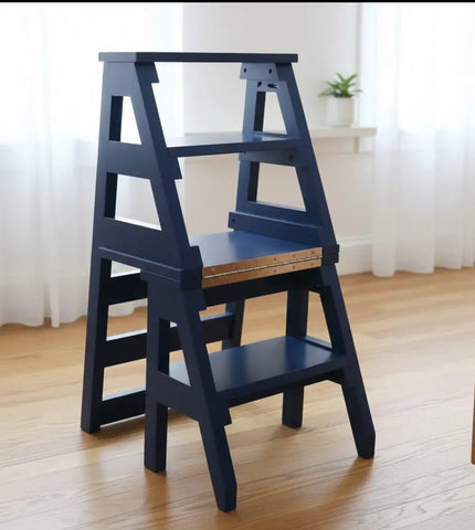 Image of 2-in-1 Folding Ladder Chair – DIY Woodworking Plan (Step-By-Step PDF)