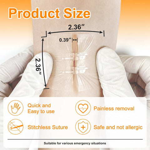 Image of [ST202] 2PCS Advanced Wound Closure Kit: Zip Stitch Laceration & Dressing Set