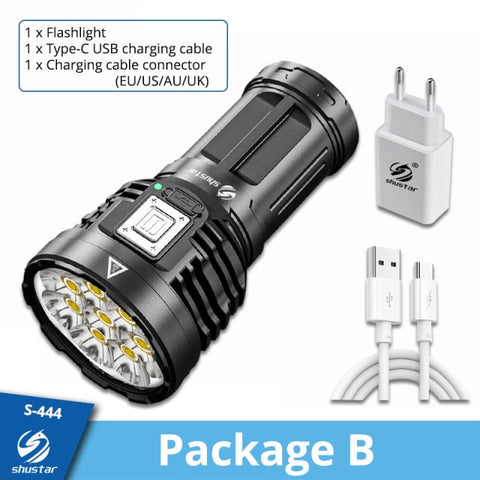 Image of Super Flashlight 8LED Led Torch Light Rechargeable Adventure 3 In 1