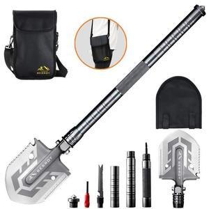 Stealth Angel 15-in-1 Heavy-Duty Multi-Function Folding Shovel (Black)