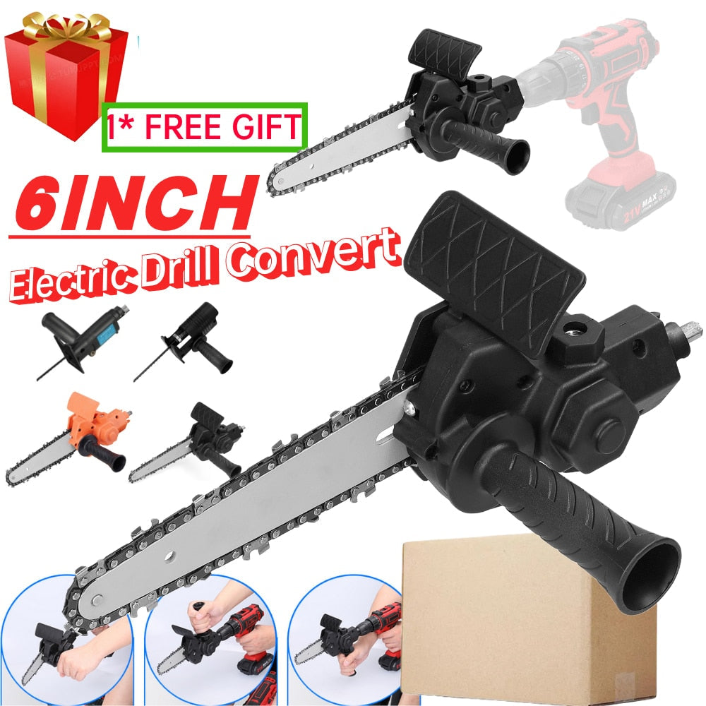[ST016] 4/6 Inch Chainsaw Electric Drill Modified To Electric Chainsaw