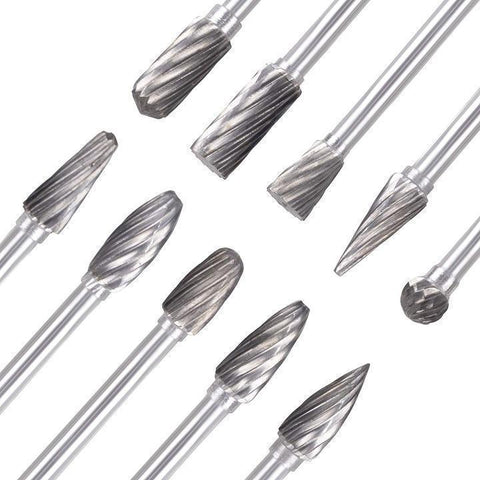 Image of Tungsten Carbide Rotary Grinder Burr Bits (10 PCS)